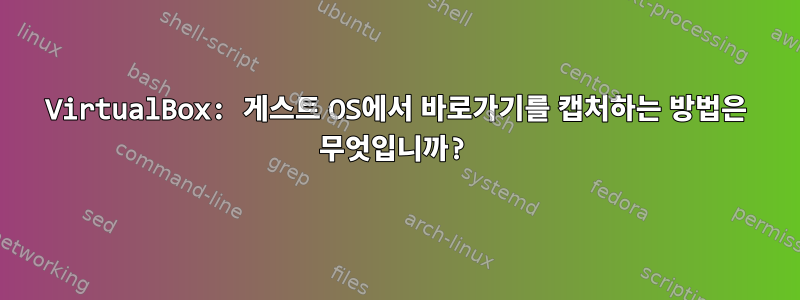 VirtualBox: 게스트 OS에서 바로가기를 캡처하는 방법은 무엇입니까?