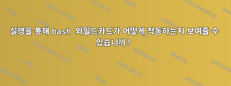 실행을 통해 bash 와일드카드가 어떻게 작동하는지 보여줄 수 있습니까?