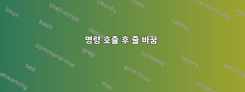 명령 호출 후 줄 바꿈