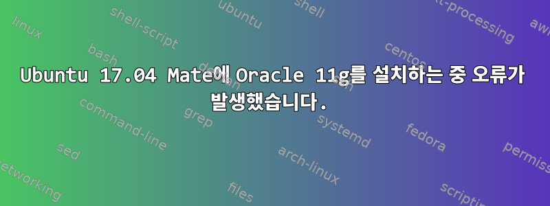 Ubuntu 17.04 Mate에 Oracle 11g를 설치하는 중 오류가 발생했습니다.