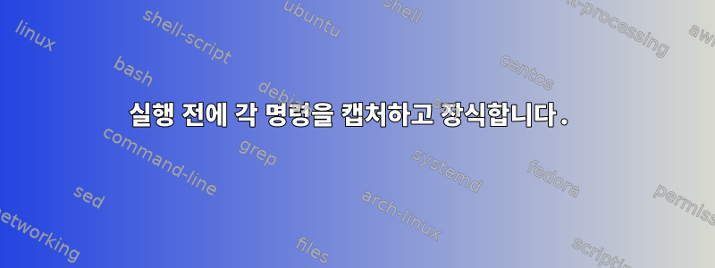 실행 전에 각 명령을 캡처하고 장식합니다.