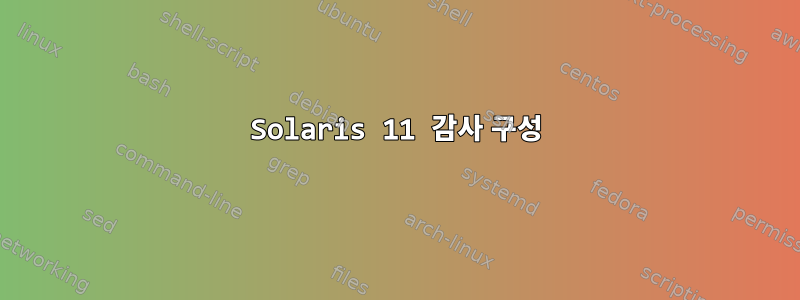 Solaris 11 감사 구성