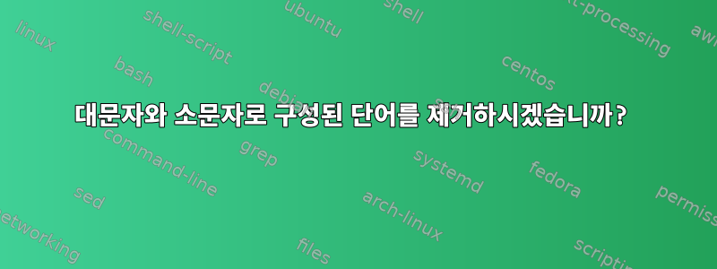 대문자와 소문자로 구성된 단어를 제거하시겠습니까?