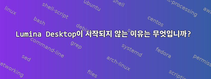 Lumina Desktop이 시작되지 않는 이유는 무엇입니까?