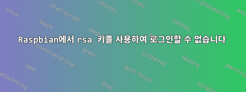 Raspbian에서 rsa 키를 사용하여 로그인할 수 없습니다