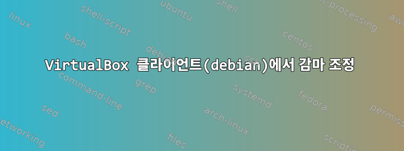 VirtualBox 클라이언트(debian)에서 감마 조정