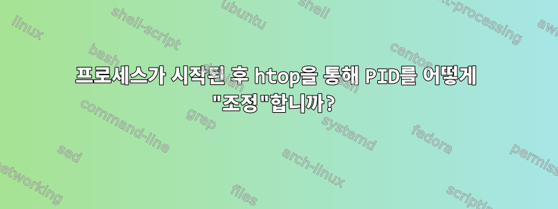 프로세스가 시작된 후 htop을 통해 PID를 어떻게 "조정"합니까?