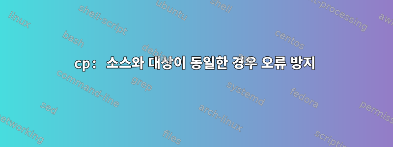 cp: 소스와 대상이 동일한 경우 오류 방지