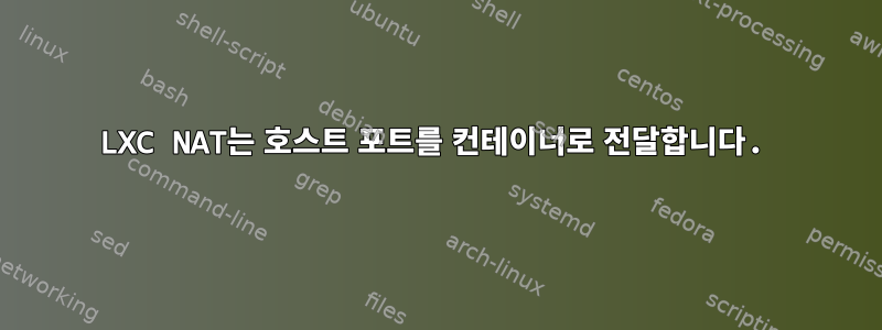 LXC NAT는 호스트 포트를 컨테이너로 전달합니다.