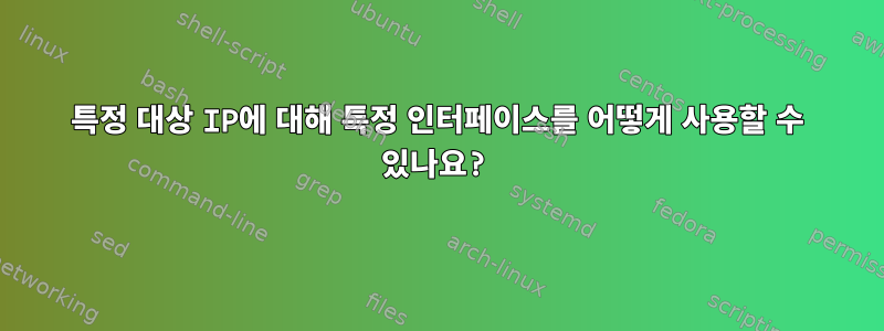 특정 대상 IP에 대해 특정 인터페이스를 어떻게 사용할 수 있나요?