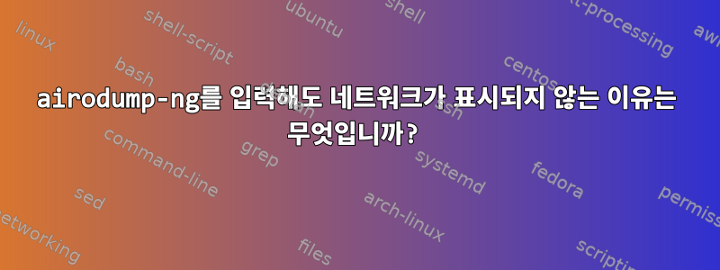 airodump-ng를 입력해도 네트워크가 표시되지 않는 이유는 무엇입니까?