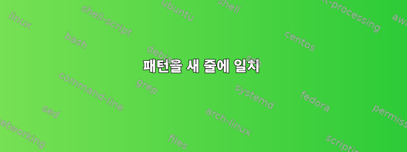 패턴을 새 줄에 일치