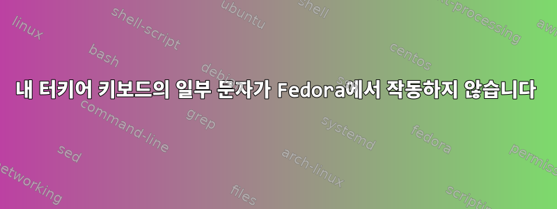 내 터키어 키보드의 일부 문자가 Fedora에서 작동하지 않습니다