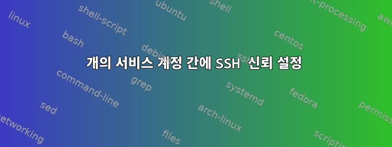 2개의 서비스 계정 간에 SSH 신뢰 설정