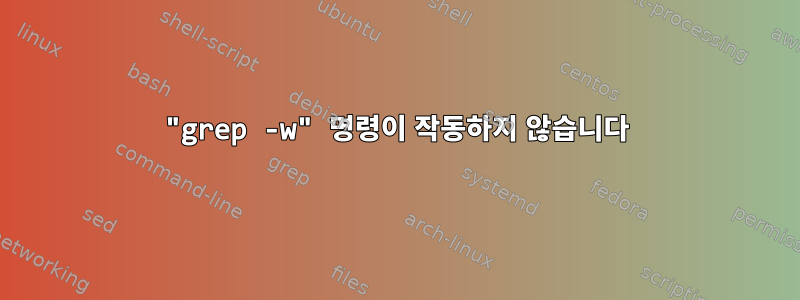 "grep -w" 명령이 작동하지 않습니다