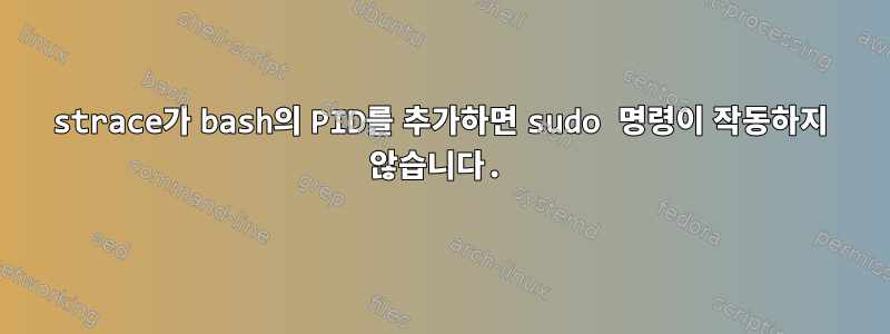 strace가 bash의 PID를 추가하면 sudo 명령이 작동하지 않습니다.