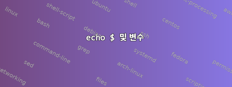 echo $ 및 변수