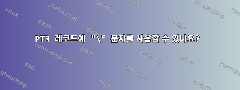 PTR 레코드에 "\" 문자를 사용할 수 있나요?