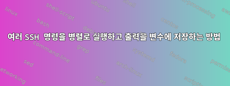 여러 SSH 명령을 병렬로 실행하고 출력을 변수에 저장하는 방법