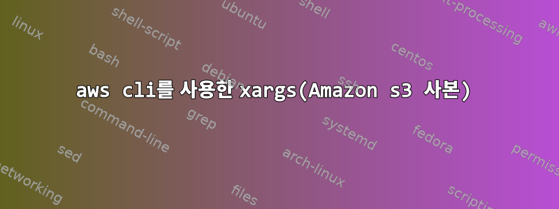 aws cli를 사용한 xargs(Amazon s3 사본)