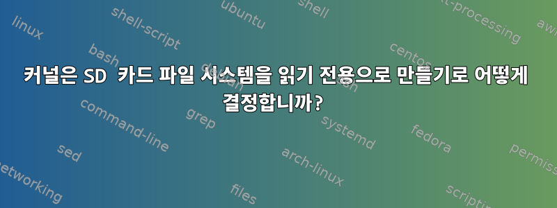 커널은 SD 카드 파일 시스템을 읽기 전용으로 만들기로 어떻게 결정합니까?