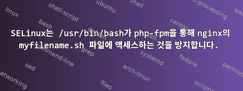 SELinux는 /usr/bin/bash가 php-fpm을 통해 nginx의 myfilename.sh 파일에 액세스하는 것을 방지합니다.