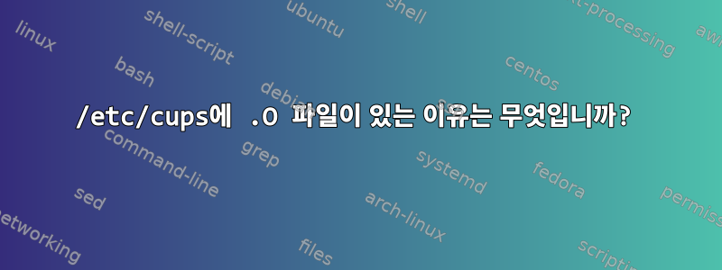 /etc/cups에 .O 파일이 있는 이유는 무엇입니까?