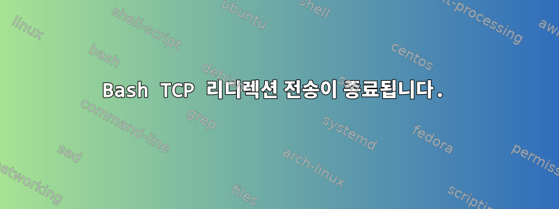 Bash TCP 리디렉션 전송이 종료됩니다.