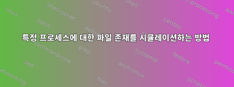 특정 프로세스에 대한 파일 존재를 시뮬레이션하는 방법