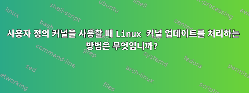 사용자 정의 커널을 사용할 때 Linux 커널 업데이트를 처리하는 방법은 무엇입니까?