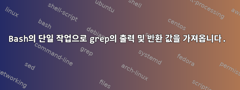 Bash의 단일 작업으로 grep의 출력 및 반환 값을 가져옵니다.