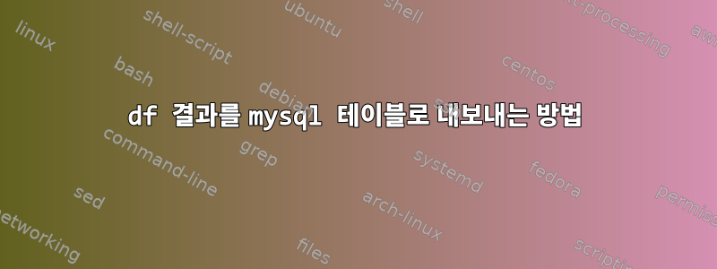 df 결과를 mysql 테이블로 내보내는 방법