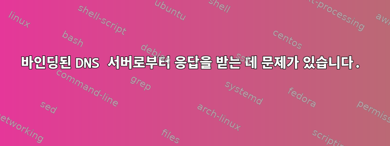 바인딩된 DNS 서버로부터 응답을 받는 데 문제가 있습니다.