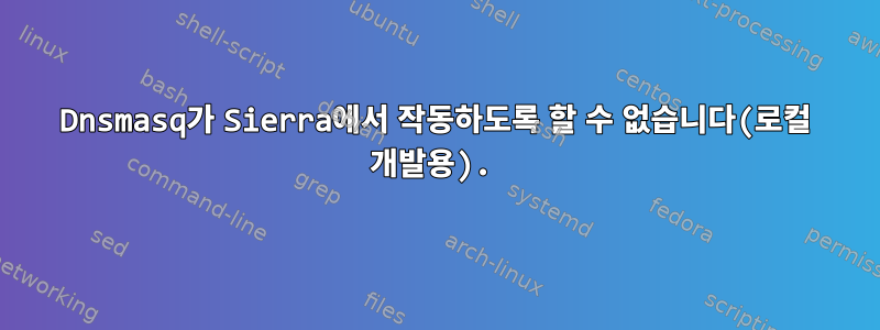 Dnsmasq가 Sierra에서 작동하도록 할 수 없습니다(로컬 개발용).