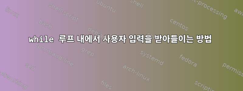 while 루프 내에서 사용자 입력을 받아들이는 방법