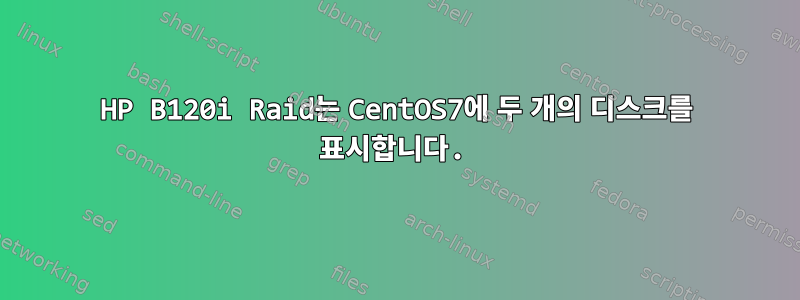 HP B120i Raid는 CentOS7에 두 개의 디스크를 표시합니다.