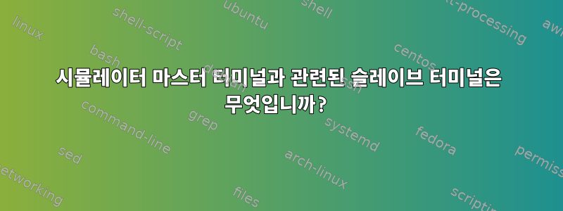 시뮬레이터 마스터 터미널과 관련된 슬레이브 터미널은 무엇입니까?