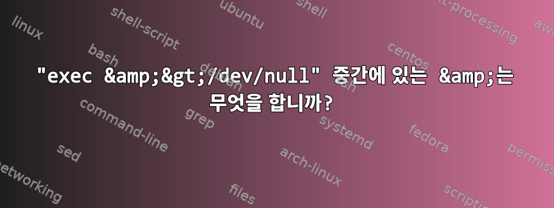 "exec &amp;&gt;/dev/null" 중간에 있는 &amp;는 무엇을 합니까?