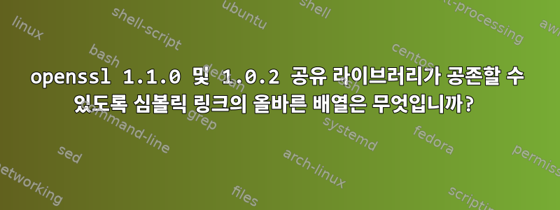 openssl 1.1.0 및 1.0.2 공유 라이브러리가 공존할 수 있도록 심볼릭 링크의 올바른 배열은 무엇입니까?