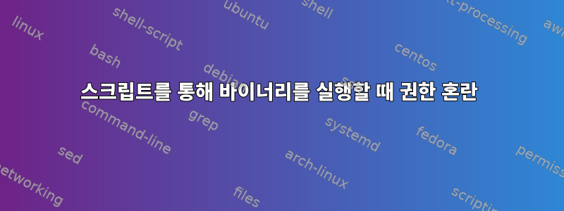 스크립트를 통해 바이너리를 실행할 때 권한 혼란