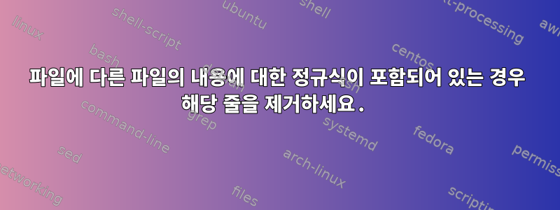 파일에 다른 파일의 내용에 대한 정규식이 포함되어 있는 경우 해당 줄을 제거하세요.