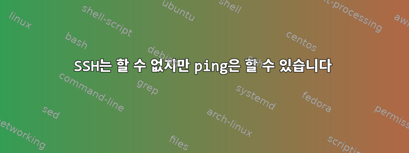 SSH는 할 수 없지만 ping은 할 수 있습니다