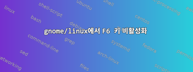 gnome/linux에서 F6 키 비활성화