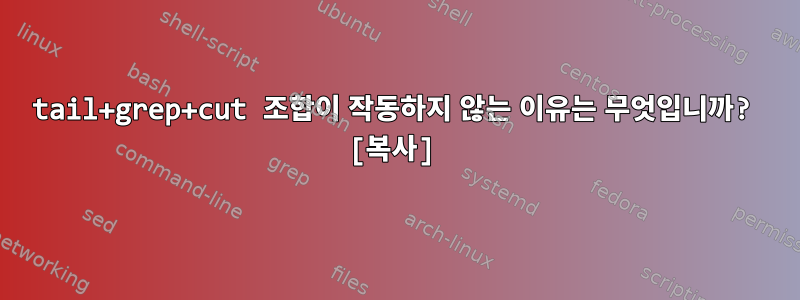 tail+grep+cut 조합이 작동하지 않는 이유는 무엇입니까? [복사]