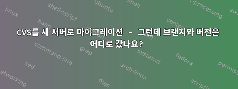 CVS를 새 서버로 마이그레이션 - 그런데 브랜치와 버전은 어디로 갔나요?