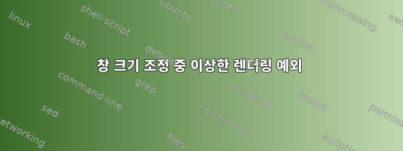 창 크기 조정 중 이상한 렌더링 예외