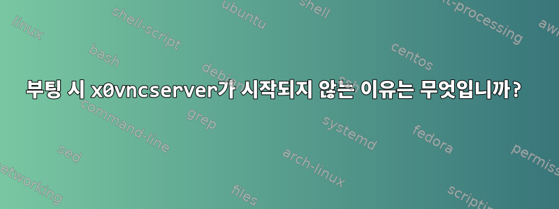 부팅 시 x0vncserver가 시작되지 않는 이유는 무엇입니까?