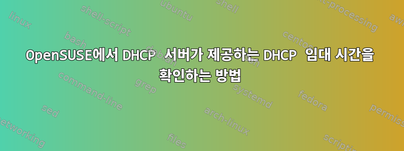 OpenSUSE에서 DHCP 서버가 제공하는 DHCP 임대 시간을 확인하는 방법