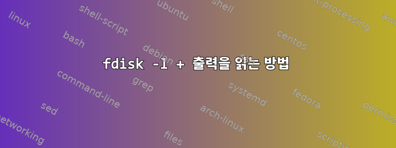 fdisk -l + 출력을 읽는 방법