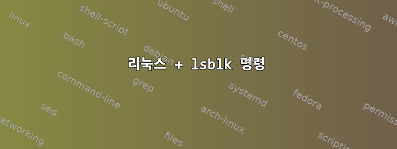 리눅스 + lsblk 명령